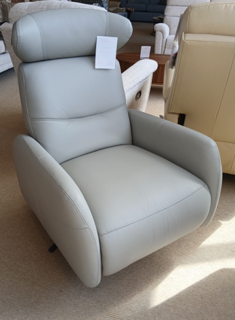 Marseille Leather Swivel Recliner with Integrated Foot Rest