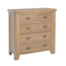 Paris 2 over 3 Chest in Oak Finish