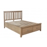 Paris  Bed with Wooden Headboard and Drawer Footboard in Oak Finish