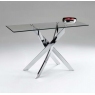 Athena Glass Console Table with Chrome Base